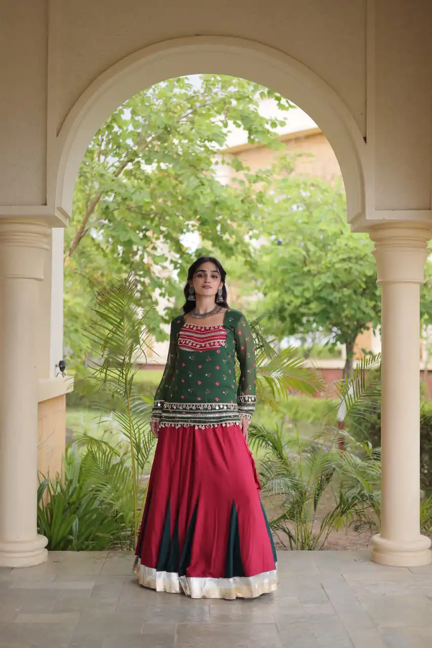 KA 5076 Green Rayon Embroidery Work & Cowrie Work Lehenga Choli . Grab it for ₹2749. Delivery 4-6 Working Days. Shop now. | Bollywood Lehenga, Creative Lehenga, Designer Lehenga, Embroidered Lehenga, Lehenga, Party Wear Lehenga