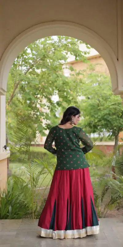 KA 5076 Green Rayon Embroidery Work & Cowrie Work Lehenga Choli . Grab it for ₹2749. Delivery 4-6 Working Days. Shop now. | Bollywood Lehenga, Creative Lehenga, Designer Lehenga, Embroidered Lehenga, Lehenga, Party Wear Lehenga