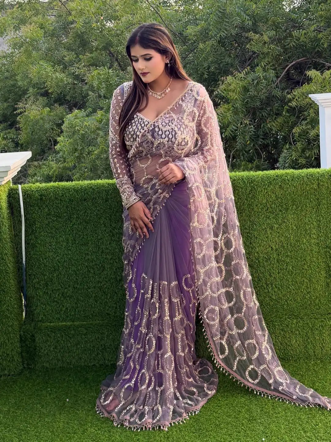 DF 3490 Lavender Color Butterfly Net Heavy Sequins Embroidery work Saree Casual, Wedding, Festive, Events . Expected Delivery  4-6 Working Days @1799/- only                                                                                | Bollywood Sarees, Creative Sarees, Designer Sarees, Embroidered Sarees, Ethnic Saree, Modern Digital sarees, Party Wear Sarees, Sarees