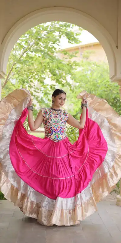 KA 5071 Pink colour Rayon Embroidery Work & Cowrie Work Lehenga Choli . Grab it for ₹2849. Delivery 4-6 Working Days. Shop now. | Bollywood Lehenga, Creative Lehenga, Designer Lehenga, Embroidered Lehenga, Lehenga, Party Wear Lehenga