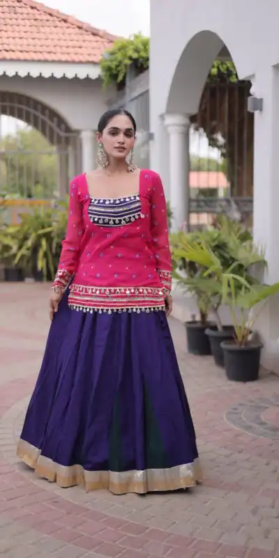 KA 5076 Pink Color Rayon Embroidery Work & Cowrie Work Lehenga Choli . Grab it for ₹2749. Delivery 4-6 Working Days. Shop now. | Bollywood Lehenga, Creative Lehenga, Designer Lehenga, Embroidered Lehenga, Lehenga, Party Wear Lehenga