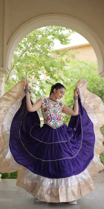 KA 5071 Purple Rayon Embroidery Work & Cowrie Work Lehenga Choli . Grab it for ₹2849. Delivery 4-6 Working Days. Shop now. | Bollywood Lehenga, Creative Lehenga, Designer Lehenga, Embroidered Lehenga, Lehenga, Party Wear Lehenga