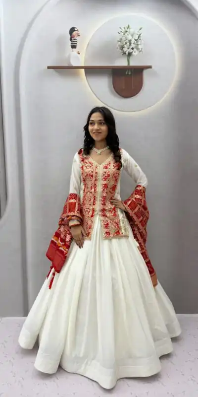 Ram 190 White Chinon silk Lehenga Choli with Sequins Work & Embroidery Work. Now at just ₹2749. Delivery 4-6 Working Days. Shop now. | Bollywood Lehenga, Creative Lehenga, Designer Lehenga, Embroidered Lehenga, Lehenga, Party Wear Lehenga
