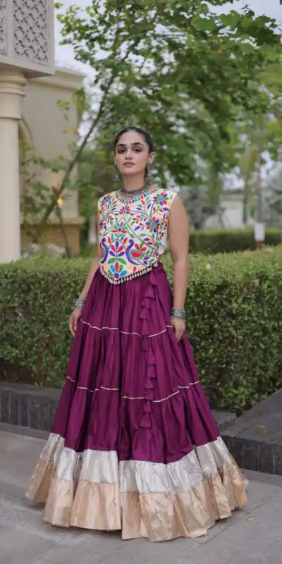 KA 5071 Wine Color Rayon Embroidery Work & Cowrie Work Lehenga Choli . Grab it for ₹2849. Delivery 4-6 Working Days. Shop now. | Bollywood Lehenga, Creative Lehenga, Designer Lehenga, Embroidered Lehenga, Lehenga, Party Wear Lehenga