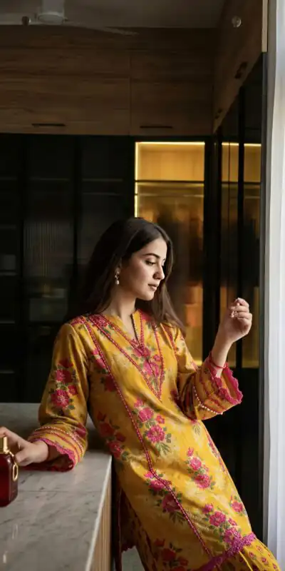 Alternative view of Trendy Yellow Natural Crep Digital Print Salwar Suit