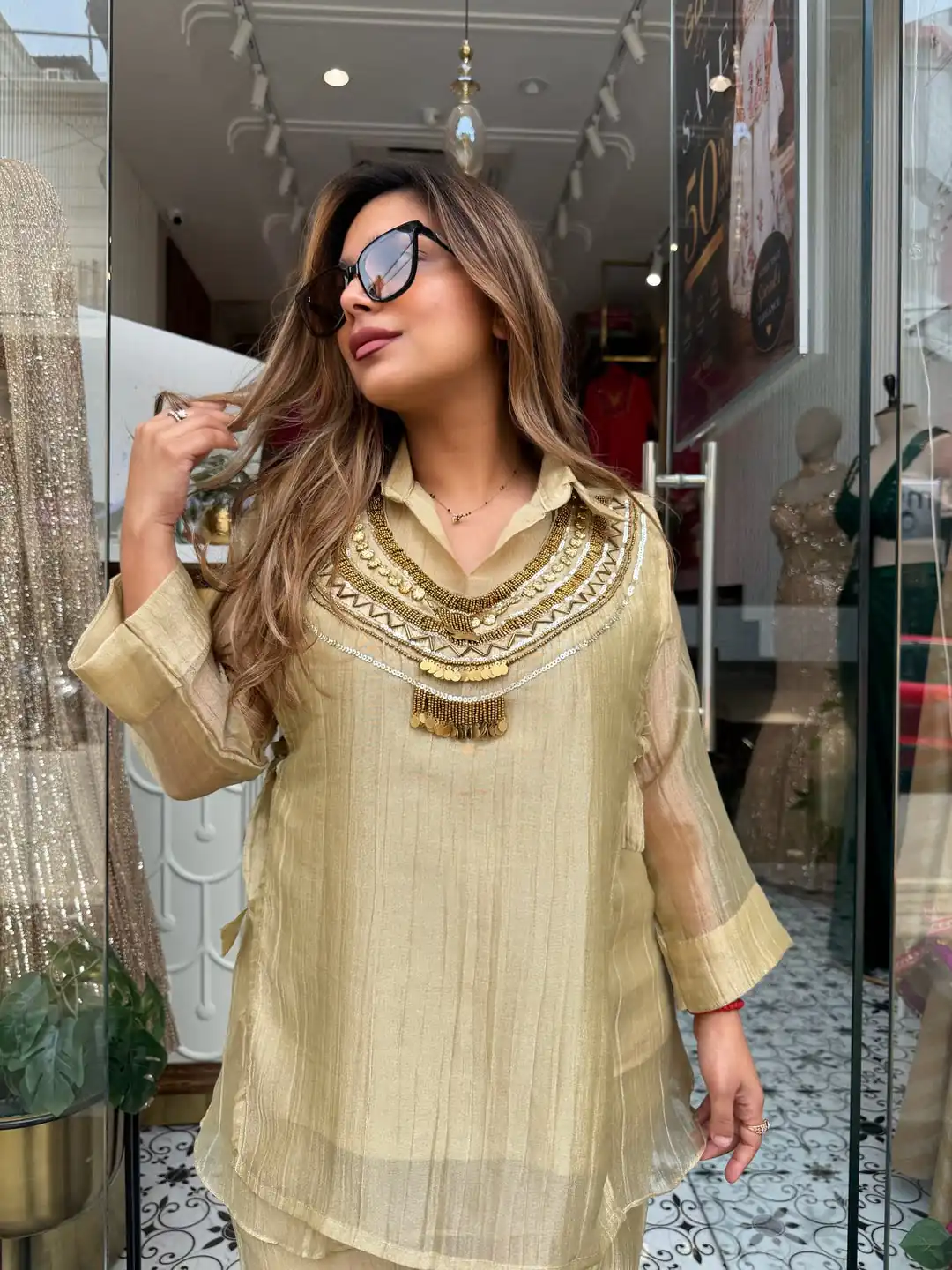 RTC 6056 Chiku Colour | Brown Salsa Silk Kurti with Hand Work. Get it for ₹2249. Delivery 4-6 Working Days. Online Shop now. | Bollywood Kurti, Creative Kurtis, Designer Kurti, Kurti, Party Wear Kurti, Selfie Kurti