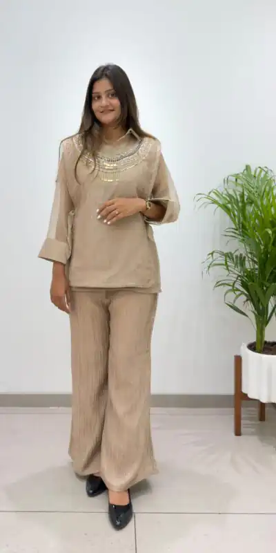 BE 484 Chiku Colour | Brown Salsa Silk Kurti with Hand Work. Get it for ₹2199. Delivery 4-6 Working Days. Online Shop now. | Bollywood Kurti, Creative Kurtis, Designer Kurti, Kurti, Party Wear Kurti, Selfie Kurti