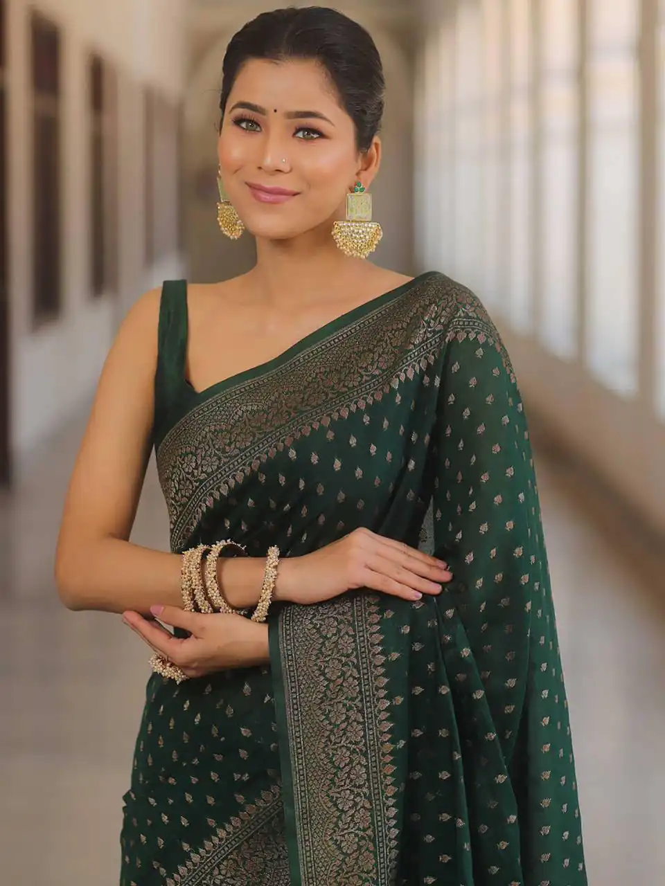 KPR 266 Green Soft Lichi Silk Cloth Saree Perfect for Wedding, Party, Family Gatherings, Sangeet, Ethnic Day – . Festive Deal ₹1349. Delivery 4-6 Workin | Bollywood Sarees, Creative Sarees, Designer Sarees, Embroidered Sarees, Ethnic Saree, Modern Digital sarees, Party Wear Sarees, Sarees