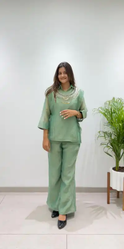 BE 484 Pista Colour | Brown Salsa Silk Kurti with Hand Work. Get it for ₹2199. Delivery 4-6 Working Days. Online Shop now. | Bollywood Kurti, Creative Kurtis, Designer Kurti, Kurti, Party Wear Kurti, Selfie Kurti