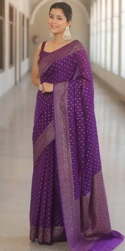 KPR 266 Purple Soft Lichi Silk Cloth Saree Perfect for Wedding, Party, Family Gatherings, Sangeet, Ethnic Day – . Festive Deal ₹1349. Delivery 4-6 Workin | Bollywood Sarees, Creative Sarees, Designer Sarees, Embroidered Sarees, Ethnic Saree, Modern Digital sarees, Party Wear Sarees, Sarees