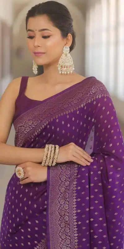 KPR 266 Purple Soft Lichi Silk Cloth Saree Perfect for Wedding, Party, Family Gatherings, Sangeet, Ethnic Day – . Festive Deal ₹1349. Delivery 4-6 Workin | Bollywood Sarees, Creative Sarees, Designer Sarees, Embroidered Sarees, Ethnic Saree, Modern Digital sarees, Party Wear Sarees, Sarees
