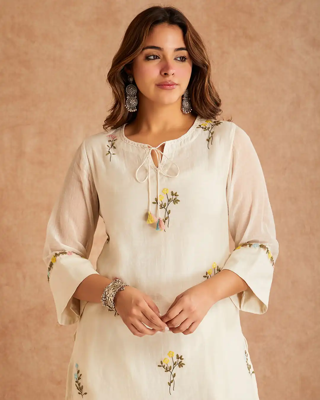Fancy White Cotton Silk Digital Print Work Salwar Suit - Image 10