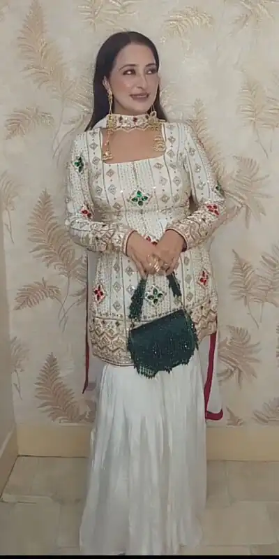 Alternative view of Magical White Chinon Silk Embroidery Work Salwar Suit