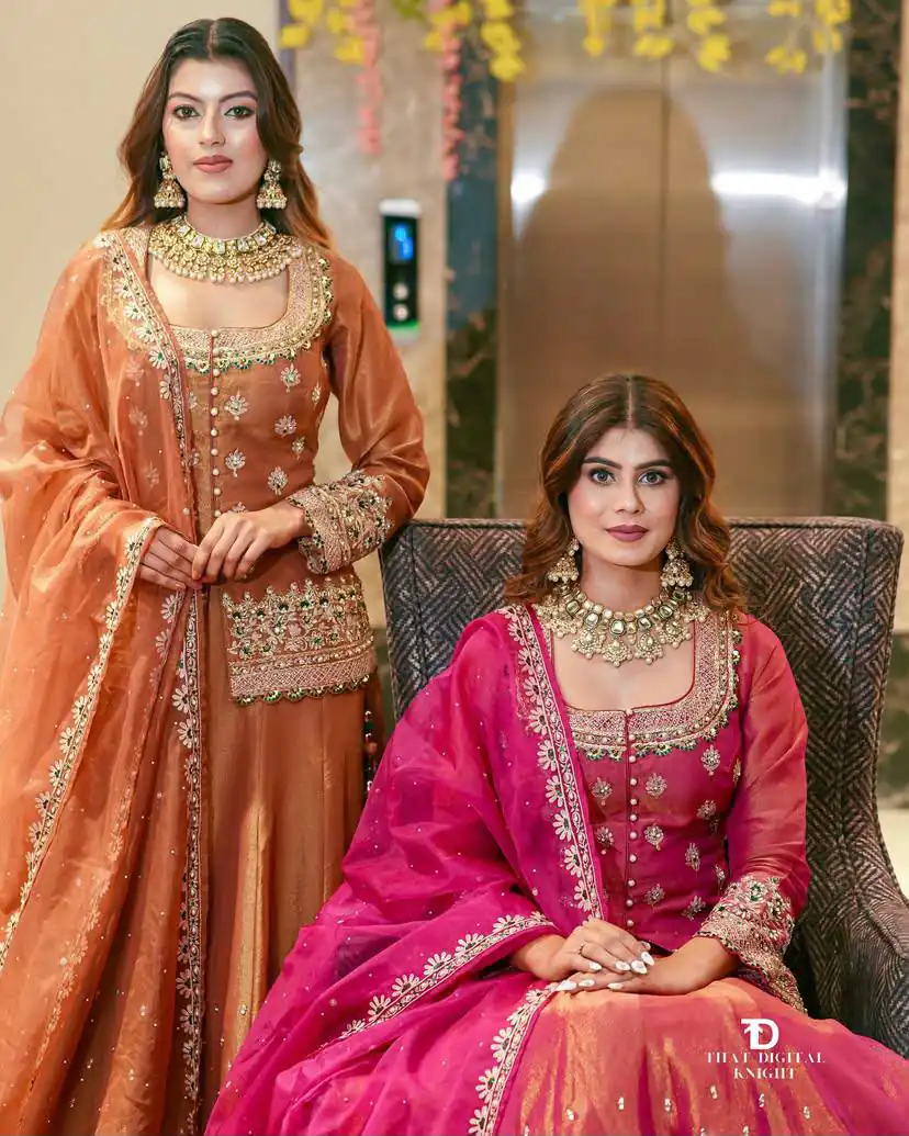 Trendy Pink Simmer Silk Sequins Work Lehenga Choli - Image 4