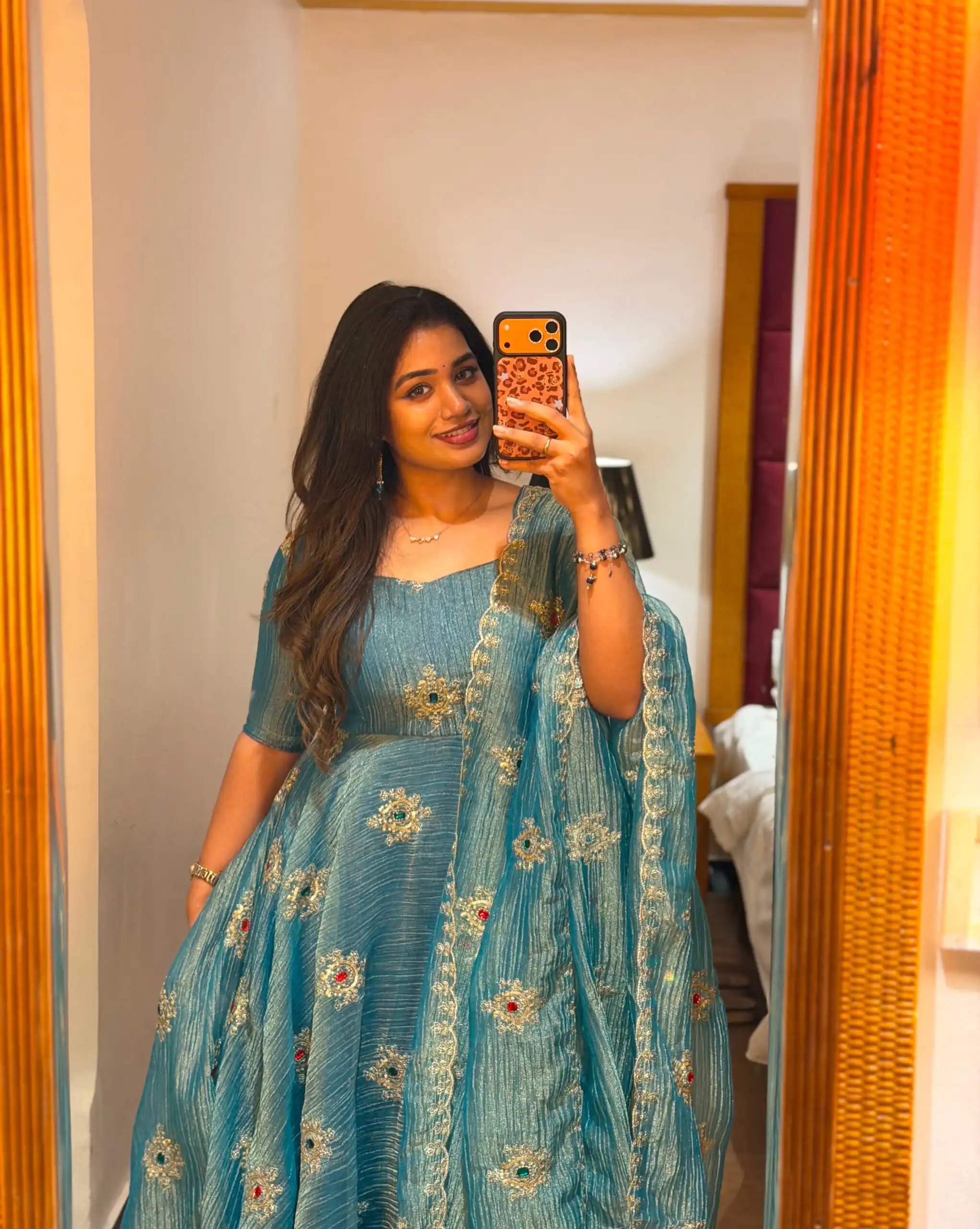 Pretty Rama Salsa Silk Thread Work Gown - Image 5