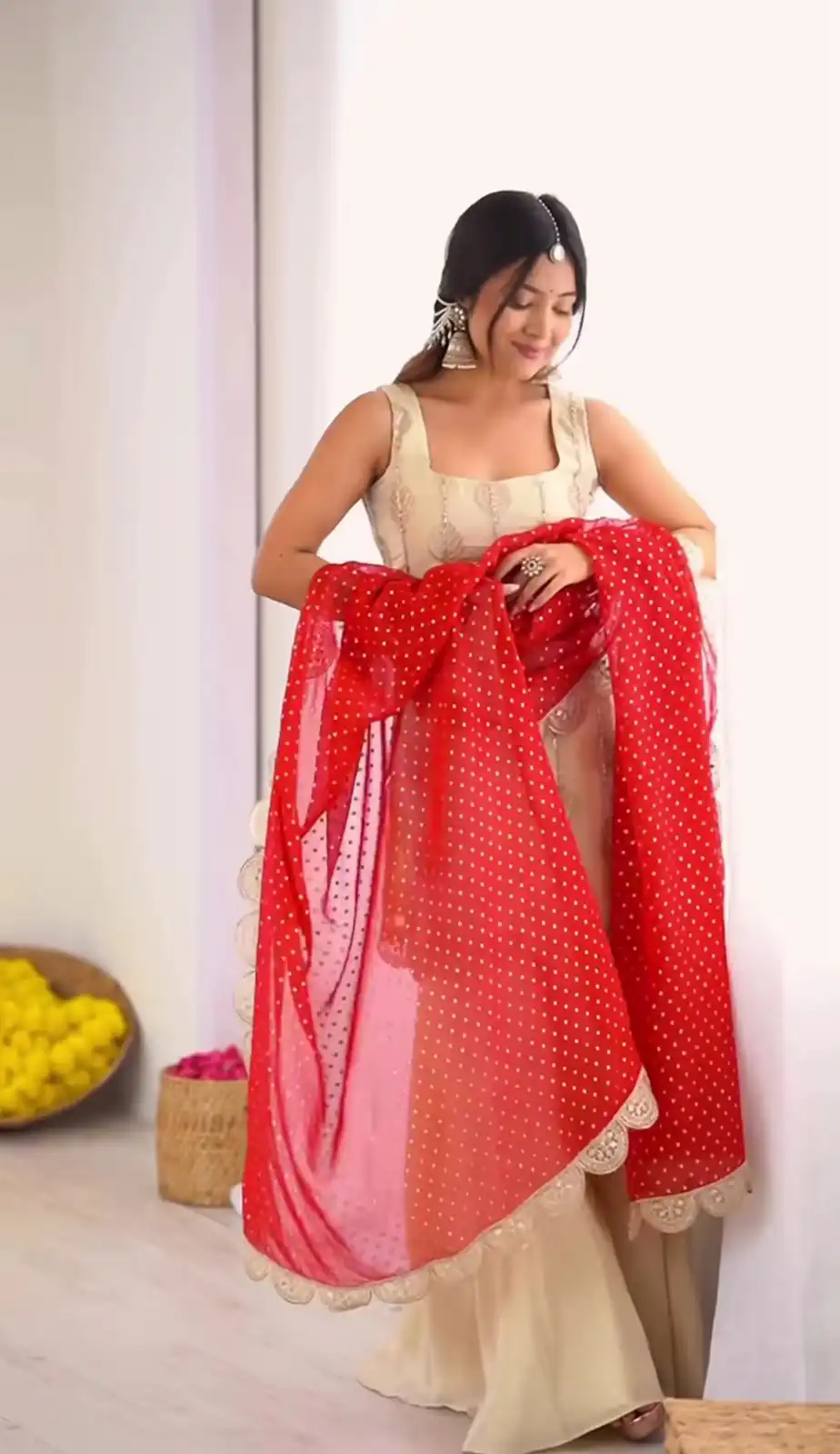 Shiny Off White Natural Crepe Sequence Work Salwar Suit - Image 2