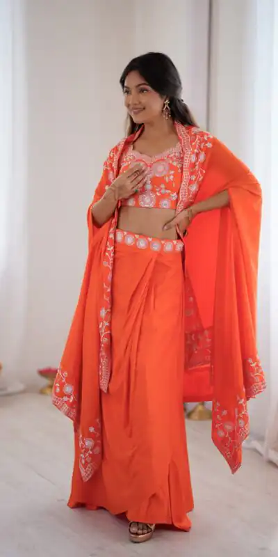 SP 73 Orange French Crep Silk Salwar Suit Perfect for Wedding, Party, Engagement, Baisakhi, Pongal – . Special Price ₹2149. Delivery 4-6 Working Days | Jump Suits, Straight Suits, Casual Suits, Creative suits, Designer Suits, Palazzo Suits, Party Wear Suits, Patiala Suits, Salwar suit