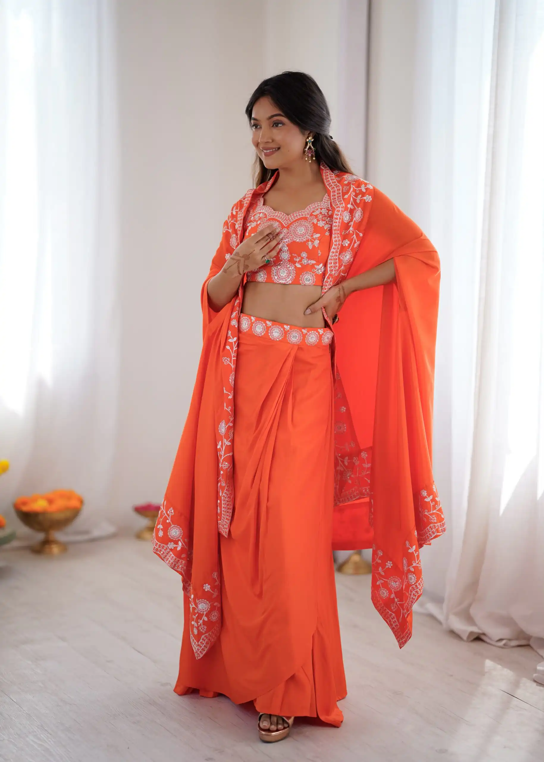 SP 73 Orange French Crep Silk Salwar Suit Perfect for Wedding, Party, Engagement, Baisakhi, Pongal – . Special Price ₹2149. Delivery 4-6 Working Days | Jump Suits, Straight Suits, Casual Suits, Creative suits, Designer Suits, Palazzo Suits, Party Wear Suits, Patiala Suits, Salwar suit