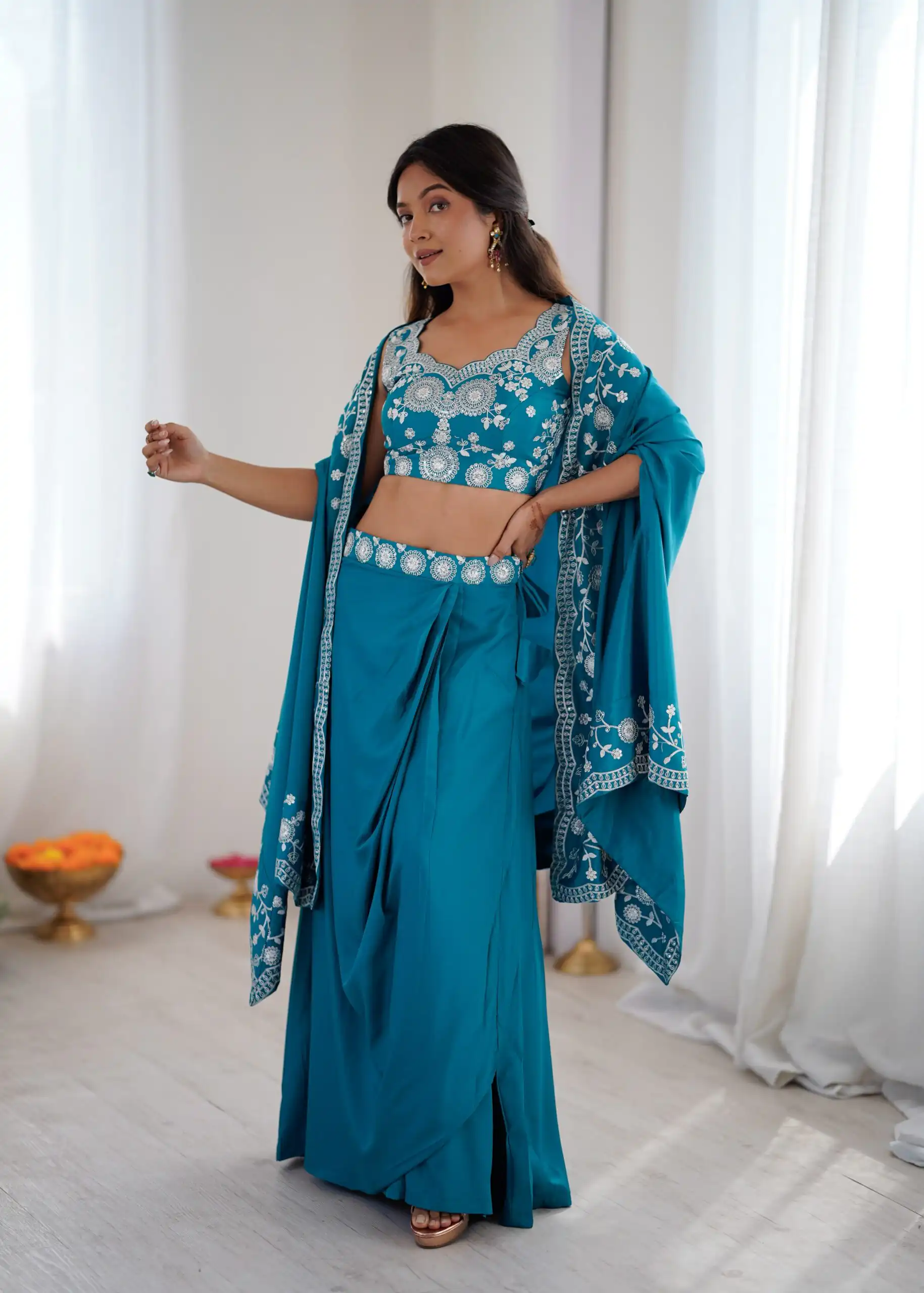 SP 73 Teal French Crep Silk Salwar Suit Perfect for Wedding, Party, Engagement, Baisakhi, Pongal – . Special Price ₹2149. Delivery 4-6 Working Days | Jump Suits, Straight Suits, Casual Suits, Creative suits, Designer Suits, Palazzo Suits, Party Wear Suits, Patiala Suits, Salwar suit