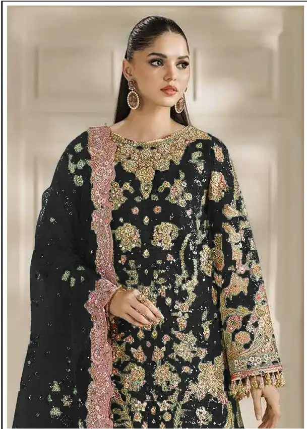 FC 1231 Black Chiffon Salwar Suit with Embroidery Work & Sequins Work. Introductory Price ₹2949. Delivery 4-6 Working Days. Shop now. | Jump Suits, Straight Suits, Casual Suits, Creative suits, Designer Suits, Palazzo Suits, Party Wear Suits, Patiala Suits, Salwar suit