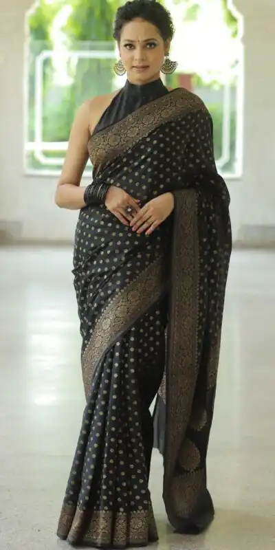 KPR 233 Black in Soft Lichi Silk Lace Border & Lace Work Saree . Available at ₹1549 only. Delivery 4-6 Working Days. Shop now. | Bollywood Sarees, Creative Sarees, Designer Sarees, Embroidered Sarees, Ethnic Saree, Modern Digital sarees, Party Wear Sarees, Sarees