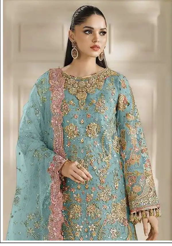 FC 1231 Blue Chiffon Salwar Suit with Embroidery Work & Sequins Work. Introductory Price ₹2949. Delivery 4-6 Working Days. Shop now. | Jump Suits, Straight Suits, Casual Suits, Creative suits, Designer Suits, Palazzo Suits, Party Wear Suits, Patiala Suits, Salwar suit