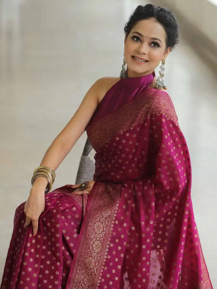 KPR 233 Dark Pink in Soft Lichi Silk Lace Border & Lace Work Saree . Available at ₹1549 only. Delivery 4-6 Working Days. Shop now. | Bollywood Sarees, Creative Sarees, Designer Sarees, Embroidered Sarees, Ethnic Saree, Modern Digital sarees, Party Wear Sarees, Sarees