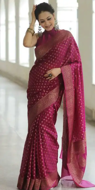 KPR 233 Dark Pink in Soft Lichi Silk Lace Border & Lace Work Saree . Available at ₹1549 only. Delivery 4-6 Working Days. Shop now. | Bollywood Sarees, Creative Sarees, Designer Sarees, Embroidered Sarees, Ethnic Saree, Modern Digital sarees, Party Wear Sarees, Sarees