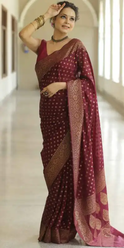 KPR 233 Maroon in Soft Lichi Silk Lace Border & Lace Work Saree . Available at ₹1549 only. Delivery 4-6 Working Days. Shop now. | Bollywood Sarees, Creative Sarees, Designer Sarees, Embroidered Sarees, Ethnic Saree, Modern Digital sarees, Party Wear Sarees, Sarees