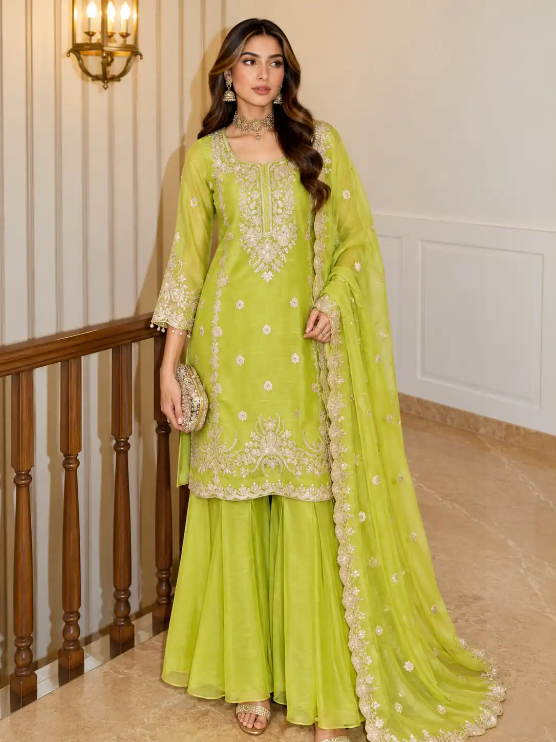 ZB 5077 Mehendi in Salsa Silk Embroidery Work & Sequins Work Salwar Suit . Get it for ₹2799. Delivery 4-6 Working Days. Shop now. | Jump Suits, Straight Suits, Casual Suits, Creative suits, Designer Suits, Palazzo Suits, Party Wear Suits, Patiala Suits, Salwar suit