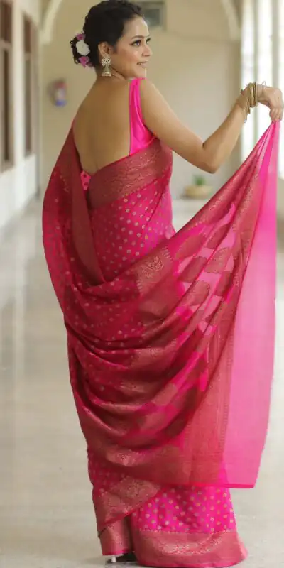 KPR 233 Pink in Soft Lichi Silk Lace Border & Lace Work Saree . Available at ₹1549 only. Delivery 4-6 Working Days. Shop now. | Bollywood Sarees, Creative Sarees, Designer Sarees, Embroidered Sarees, Ethnic Saree, Modern Digital sarees, Party Wear Sarees, Sarees