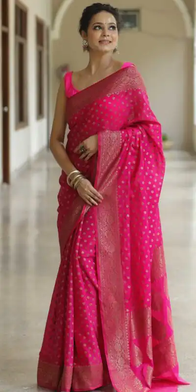 KPR 233 Pink in Soft Lichi Silk Lace Border & Lace Work Saree . Available at ₹1549 only. Delivery 4-6 Working Days. Shop now. | Bollywood Sarees, Creative Sarees, Designer Sarees, Embroidered Sarees, Ethnic Saree, Modern Digital sarees, Party Wear Sarees, Sarees