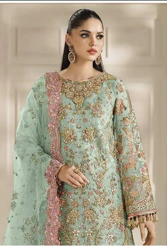 FC 1231 Sea Green Chiffon Salwar Suit with Embroidery Work & Sequins Work. Introductory Price ₹2949. Delivery 4-6 Working Days. Shop now. | Jump Suits, Straight Suits, Casual Suits, Creative suits, Designer Suits, Palazzo Suits, Party Wear Suits, Patiala Suits, Salwar suit