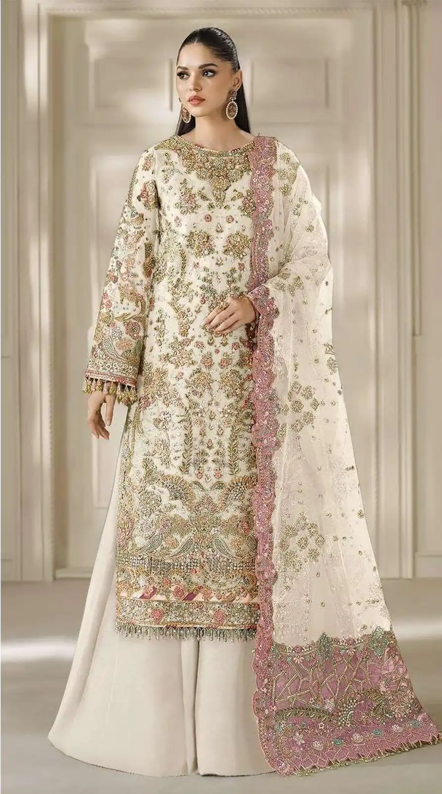 FC 1231 White Chiffon Salwar Suit with Embroidery Work & Sequins Work. Introductory Price ₹2949. Delivery 4-6 Working Days. Shop now. | Jump Suits, Straight Suits, Casual Suits, Creative suits, Designer Suits, Palazzo Suits, Party Wear Suits, Patiala Suits, Salwar suit