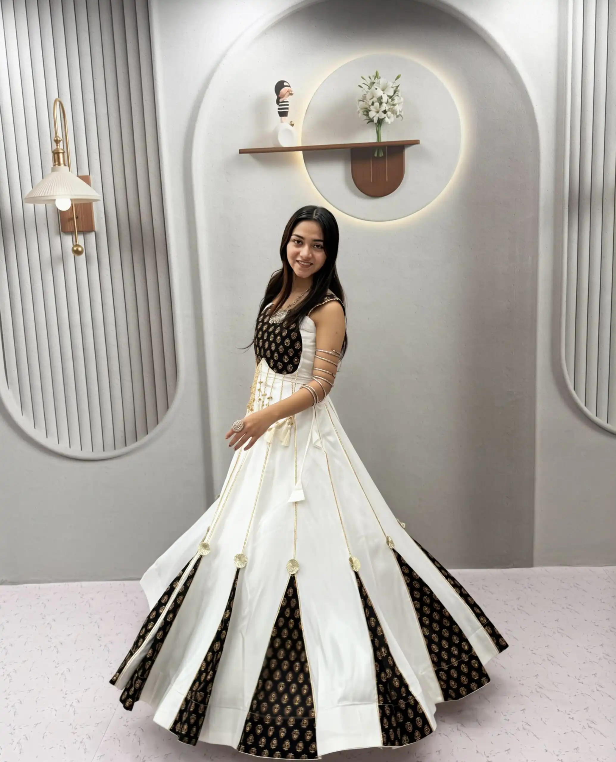 Ram 192 White in Pure Cotton Mirror Work & Gamthi Work Lehenga Choli . Exclusive Offer ₹2849. Delivery 4-6 Working Days. Shop now. | Bollywood Lehenga, Creative Lehenga, Designer Lehenga, Embroidered Lehenga, Lehenga, Party Wear Lehenga
