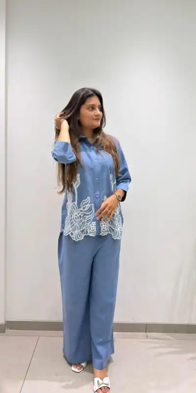 BE 496 Blue in Cotton Denim Embroidery Work & Sequins Work Kurti . Grab it for ₹1949. Delivery 4-6 Working Days. Shop now. | Bollywood Kurti, Creative Kurtis, Designer Kurti, Kurti, Party Wear Kurti, Selfie Kurti