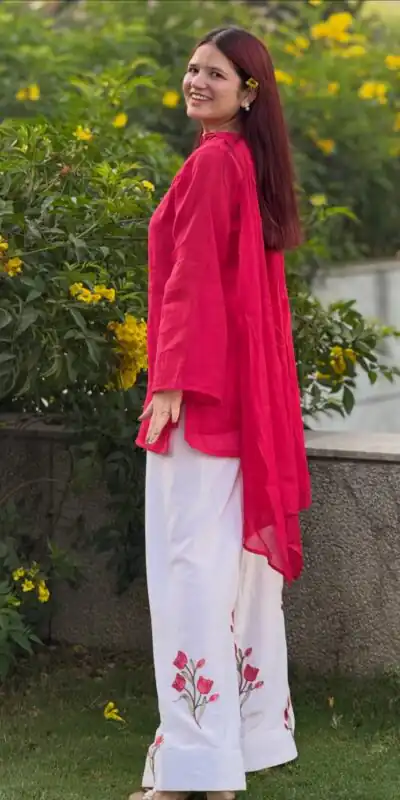 MF 546 Red Mal Chanderi Salwar Suit Perfect for Wedding, Party, Baisakhi, Housewarming, Sangeet – Introductory Price ₹2149. Delivery 4-6 Working D | Jump Suits, Straight Suits, Casual Suits, Creative suits, Designer Suits, Palazzo Suits, Party Wear Suits, Patiala Suits, Salwar suit