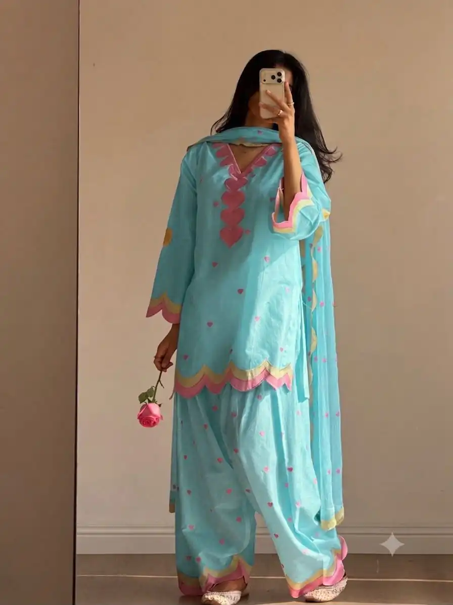 BE 490 Blue Mul Chanderi Salwar Suit with Embroidery Work & Sequins Work. Festive Deal ₹2399. Delivery 4-6 Working Days. Shop nowp | Jump Suits, Straight Suits, Casual Suits, Creative suits, Designer Suits, Palazzo Suits, Party Wear Suits, Patiala Suits, Salwar suit