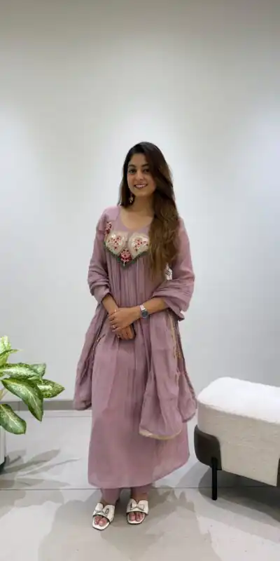 LG 2145 Lavender Mul Chanderi Salwar Suit with Embroidery Work & Sequins Work. Festive Deal ₹2799. Delivery 4-6 Working Days. Shop nowp | Jump Suits, Straight Suits, Casual Suits, Creative suits, Designer Suits, Palazzo Suits, Party Wear Suits, Patiala Suits, Salwar suit