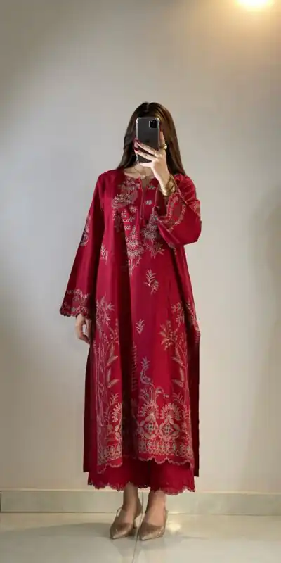 LG 2150 Red Mul Chanderi Salwar Suit with Embroidery Work & Sequins Work. Festive Deal ₹2349. Delivery 4-6 Working Days. Shop nowp | Jump Suits, Straight Suits, Casual Suits, Creative suits, Designer Suits, Palazzo Suits, Party Wear Suits, Patiala Suits, Salwar suit
