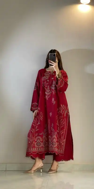 LG 2150 Red Mul Chanderi Salwar Suit with Embroidery Work & Sequins Work. Festive Deal ₹2349. Delivery 4-6 Working Days. Shop nowp | Jump Suits, Straight Suits, Casual Suits, Creative suits, Designer Suits, Palazzo Suits, Party Wear Suits, Patiala Suits, Salwar suit