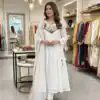 LG 2145 White Mul Chanderi Salwar Suit with Embroidery Work & Sequins Work. Festive Deal ₹2799. Delivery 4-6 Working Days. Shop nowp | Jump Suits, Straight Suits, Casual Suits, Creative suits, Designer Suits, Palazzo Suits, Party Wear Suits, Patiala Suits, Salwar suit