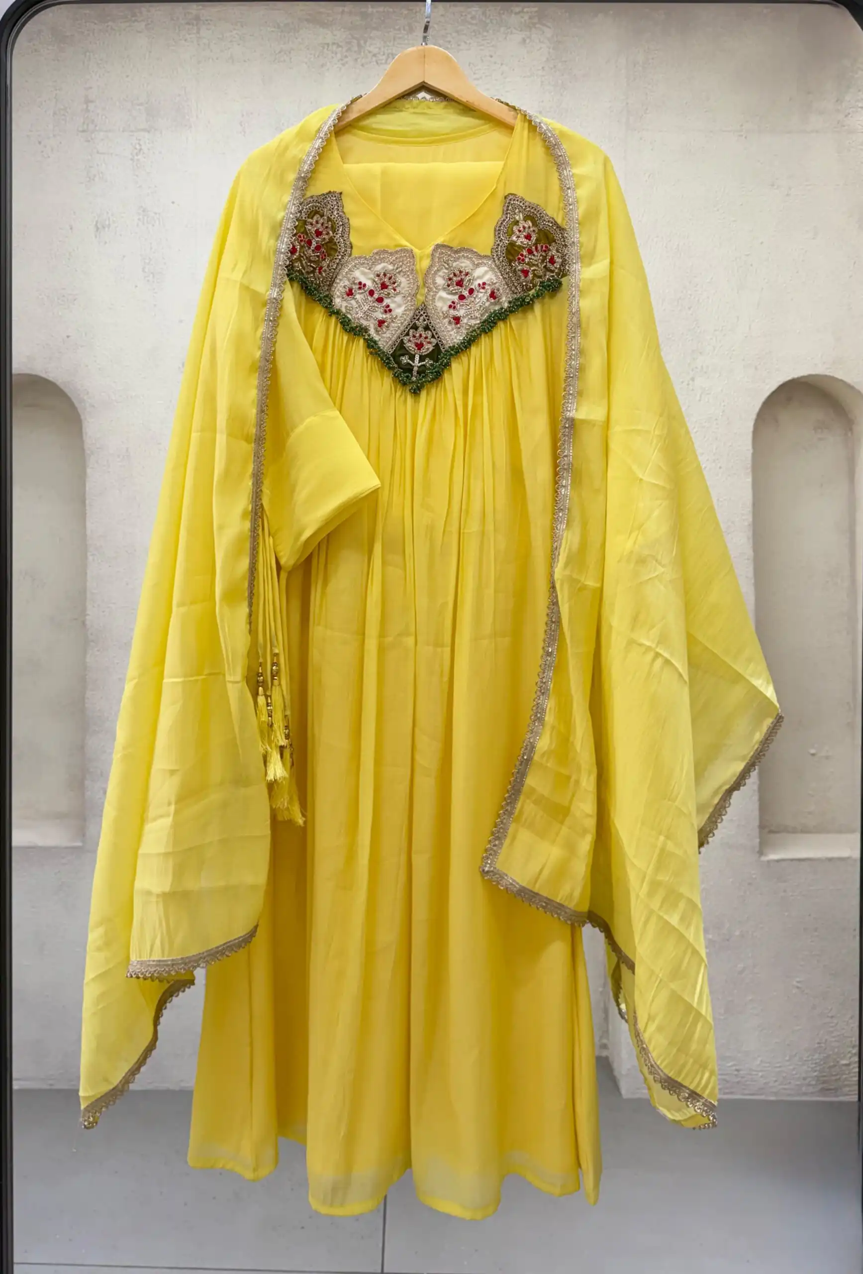 LG 2145 Yellow Mul Chanderi Salwar Suit with Embroidery Work & Sequins Work. Festive Deal ₹2799. Delivery 4-6 Working Days. Shop nowp | Jump Suits, Straight Suits, Casual Suits, Creative suits, Designer Suits, Palazzo Suits, Party Wear Suits, Patiala Suits, Salwar suit