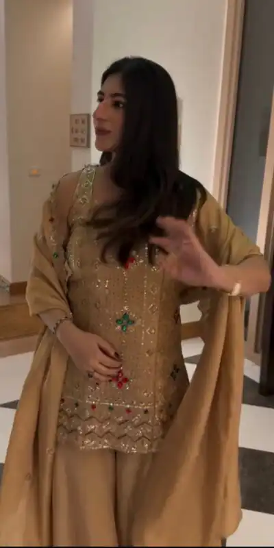 VLM 352 Chiku Color Chinon Silk Embroidery Work Salwar Suit . Get it for ₹2399. Delivery 4-6 Working Days. Online Shop now. | Jump Suits, Straight Suits, Casual Suits, Creative suits, Designer Suits, Palazzo Suits, Party Wear Suits, Patiala Suits, Salwar suit