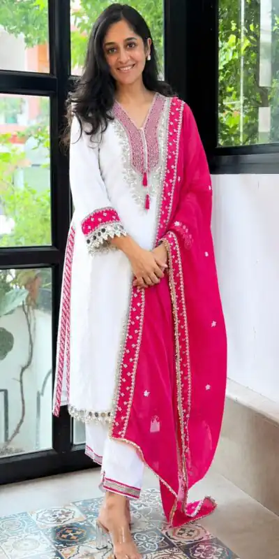 ZSR 3190 White Color Chinon Silk Embroidery Work Salwar Suit . Get it for ₹2349. Delivery 4-6 Working Days. Online Shop now. | Jump Suits, Straight Suits, Casual Suits, Creative suits, Designer Suits, Palazzo Suits, Party Wear Suits, Patiala Suits, Salwar suit