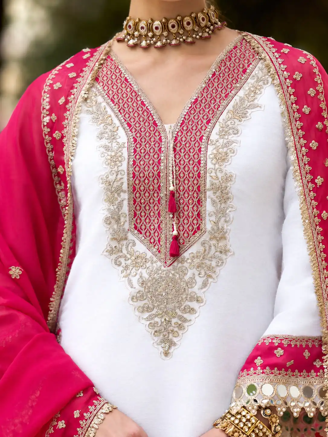 ZSR 3190 White Color Chinon Silk Embroidery Work Salwar Suit . Get it for ₹2349. Delivery 4-6 Working Days. Online Shop now. | Jump Suits, Straight Suits, Casual Suits, Creative suits, Designer Suits, Palazzo Suits, Party Wear Suits, Patiala Suits, Salwar suit