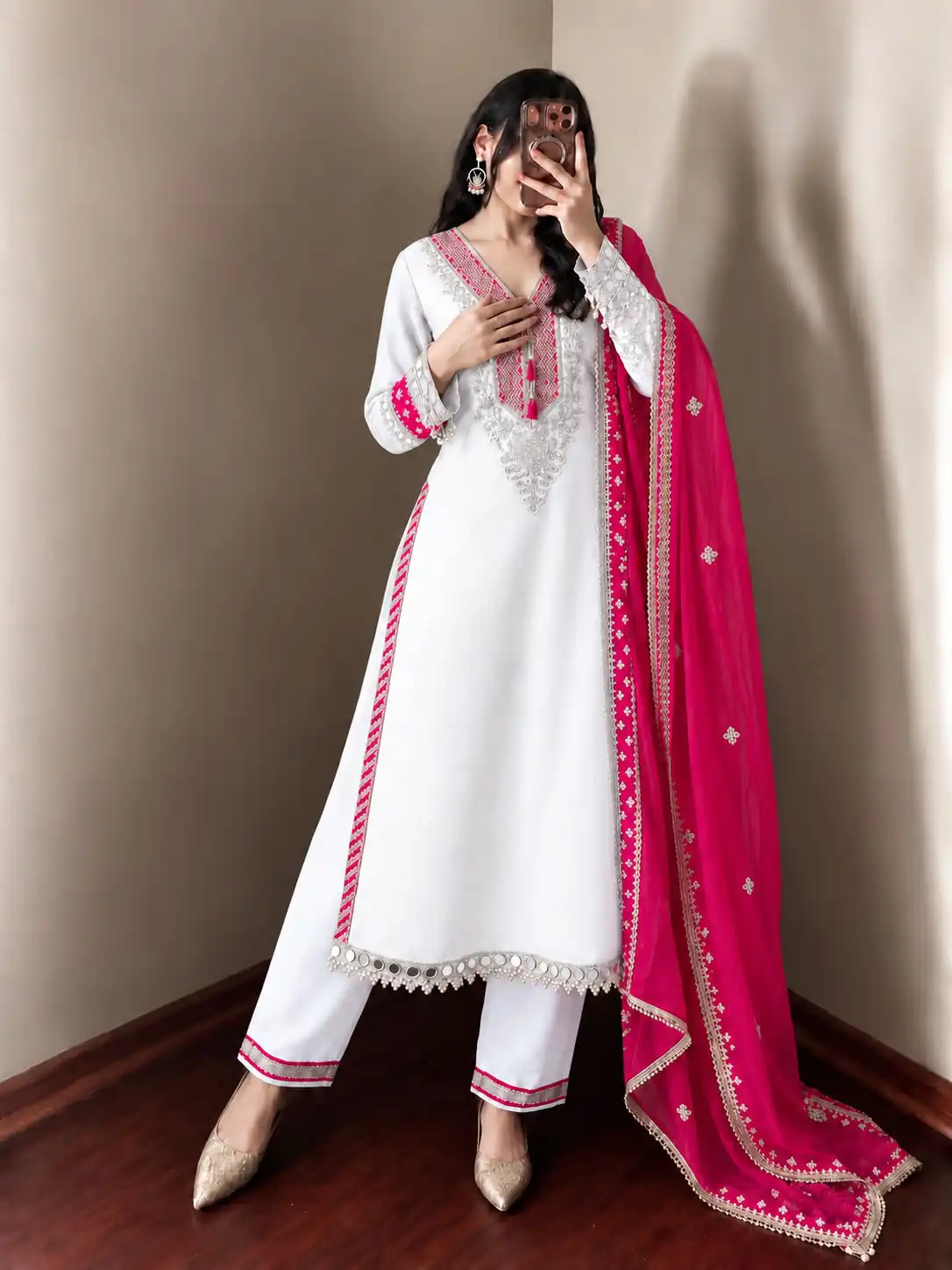 ZSR 3190 White Color Chinon Silk Embroidery Work Salwar Suit . Get it for ₹2349. Delivery 4-6 Working Days. Online Shop now. | Jump Suits, Straight Suits, Casual Suits, Creative suits, Designer Suits, Palazzo Suits, Party Wear Suits, Patiala Suits, Salwar suit