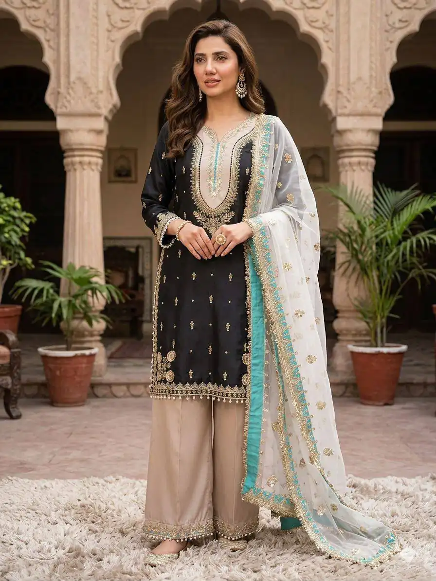 LG 2068 Black Crape Silk Salwar Suit Perfect for Wedding, Party, Onam, Reception, Housewarming – . Grab it for ₹1999. Delivery 4-6 Working Day | Jump Suits, Straight Suits, Casual Suits, Creative suits, Designer Suits, Palazzo Suits, Party Wear Suits, Patiala Suits, Salwar suit