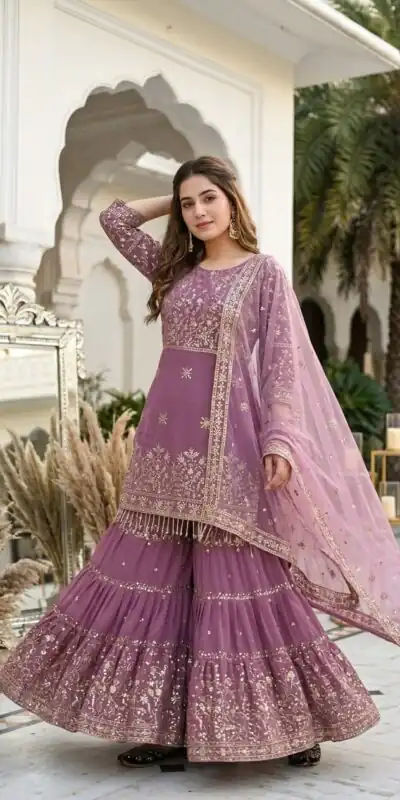 KF 1735 Onion Faux Georgette Salwar Suit with Mirror Work & Embroidery Work. Get it for ₹2949. Delivery 4-6 Working Days. Shop now. | Jump Suits, Straight Suits, Casual Suits, Creative suits, Designer Suits, Palazzo Suits, Party Wear Suits, Patiala Suits, Salwar suit