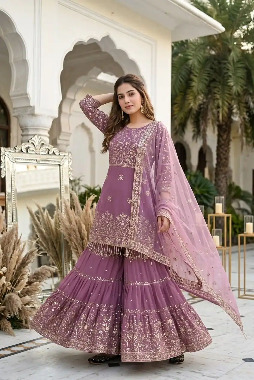 KF 1735 Onion Faux Georgette Salwar Suit with Mirror Work & Embroidery Work. Get it for ₹2949. Delivery 4-6 Working Days. Shop now. | Jump Suits, Straight Suits, Casual Suits, Creative suits, Designer Suits, Palazzo Suits, Party Wear Suits, Patiala Suits, Salwar suit